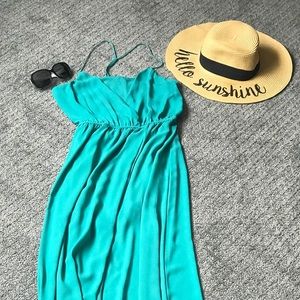 Teal long dress